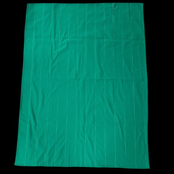 Vintage Blanket Tablecloth Handmade 1960s Green Red Plaid Polyester Christmas - Picture 3 of 6